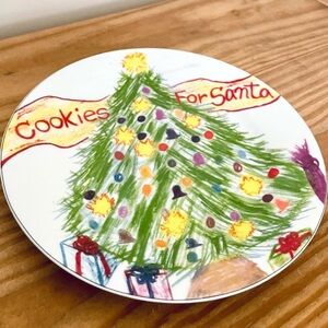Christmas Village Kids Collection Cookies for Santa Dessert Plate